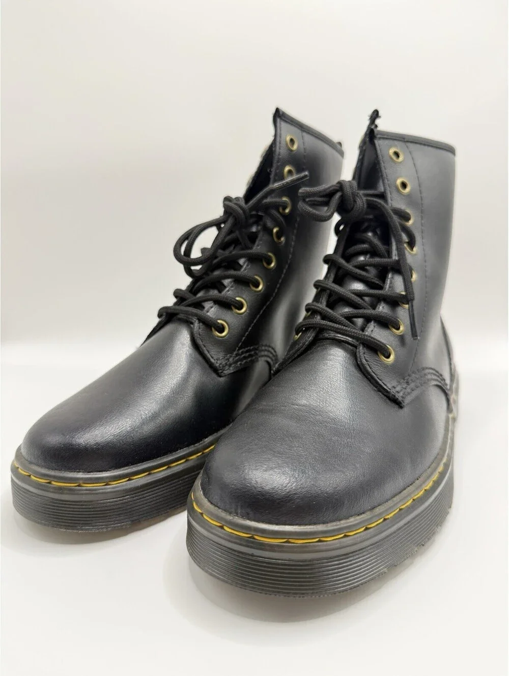 Dr. Martens Women's Zavala Black Leather Lace Up Combat Boots Size 10
